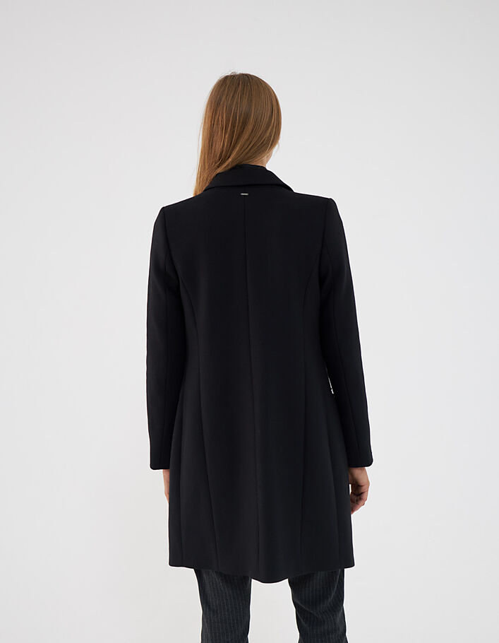 Women’s black wool-rich double-collar city coat-7