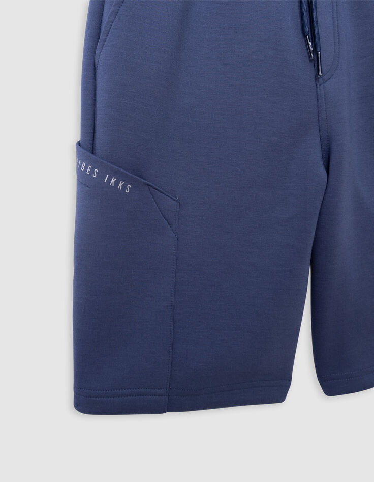 Bermuda BATTLE bleu molleton tech fleece garçon-5