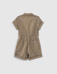 Combi short kaki esprit saharienne fille-4