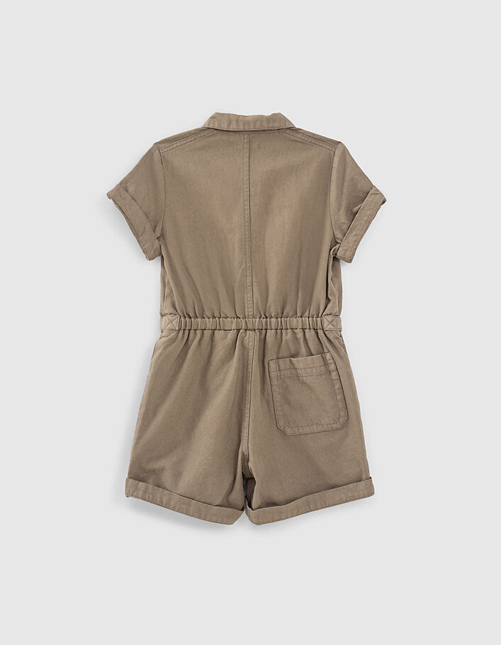 Girls’ khaki safari jacket-style playsuit - IKKS
