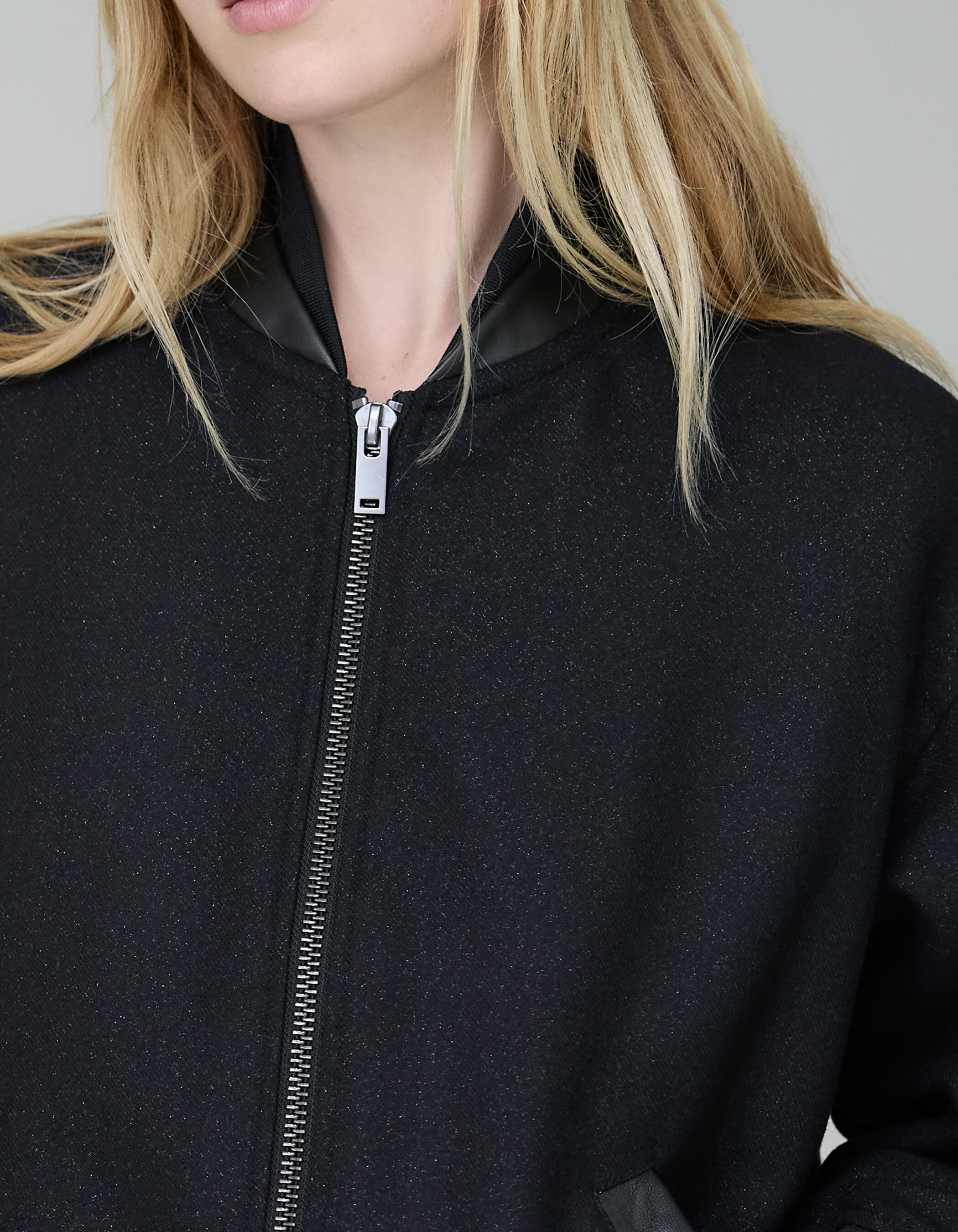 Pure Edition Bomber noir paillete oversize Femme IKKS