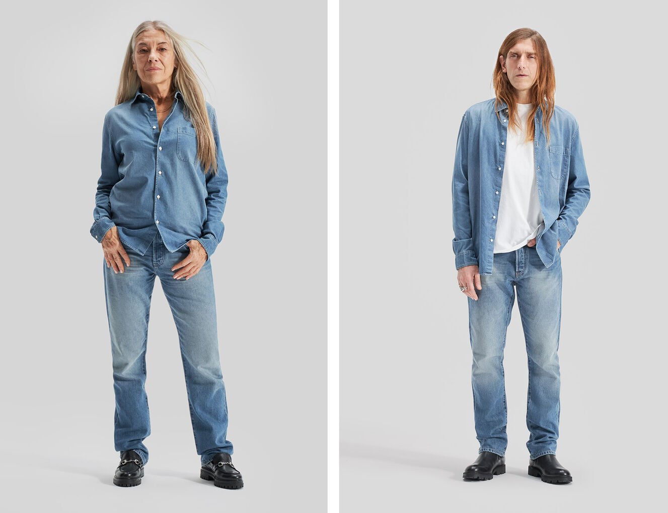 Gender Free-Overhemd in WATERLESS jeans Uniseks - IKKS-3