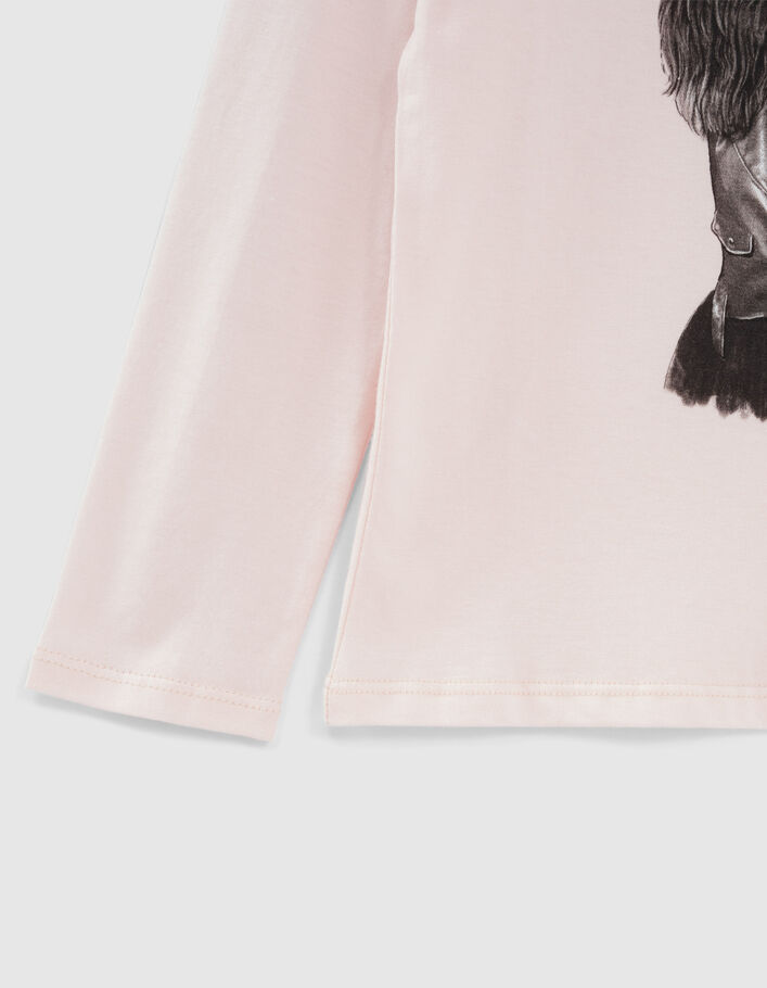 Hellrosa Mädchenshirt mit Prinzessinnen-Hund-5