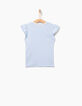 Hemelsblauw T-shirt met strokenmouwen meisjes-3