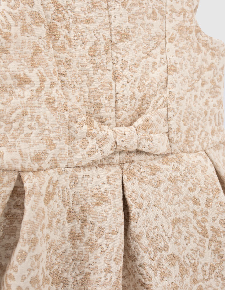 Goldfarbenes Mädchenjacquardkleid-7