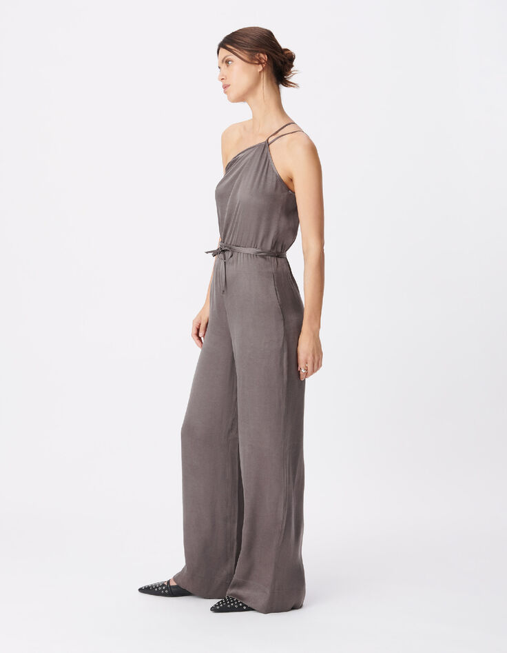 Grey Lyocell&reg; jumpsuit asymmetrical for women-3