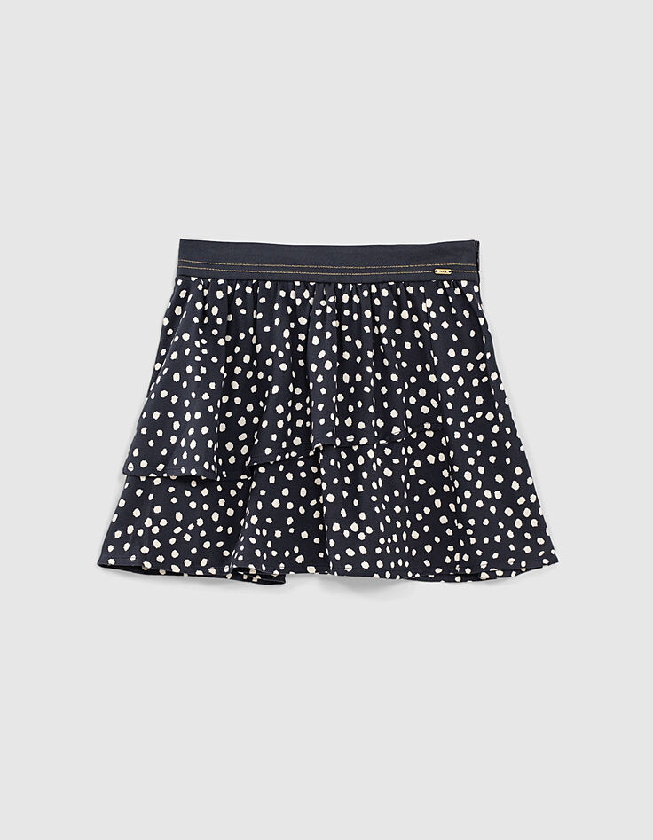 Falda navy estampado lunares y volante niña-1
