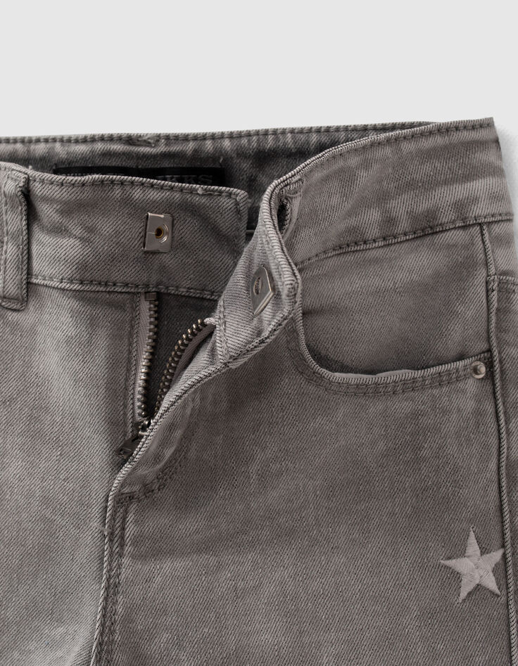 Grijze skinny jeans met grafische sjaal meisjes-7