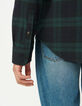Men&rsquo;s navy and green regular check shirt with press studs-4