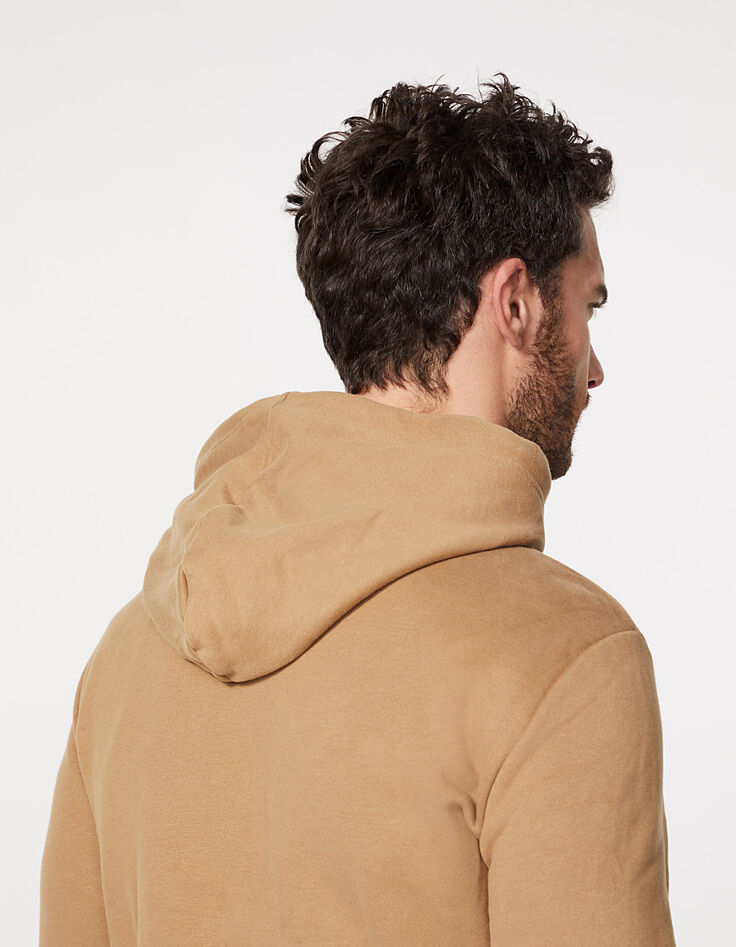 Sudadera visón con capucha con cordones IKKS Hombre-5