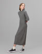 Vestido capucha gris punto acanalado niña-2