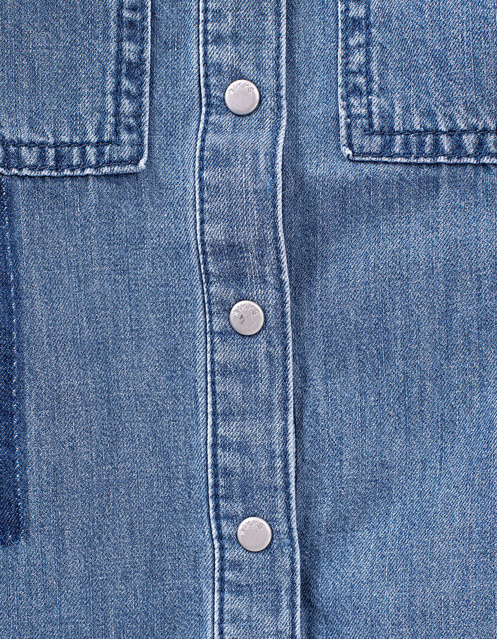 Robe chemise en jean stone blue coton bio fille - IKKS