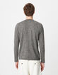Lang&auml;rmeliger grau Herren-Strickpullover-3