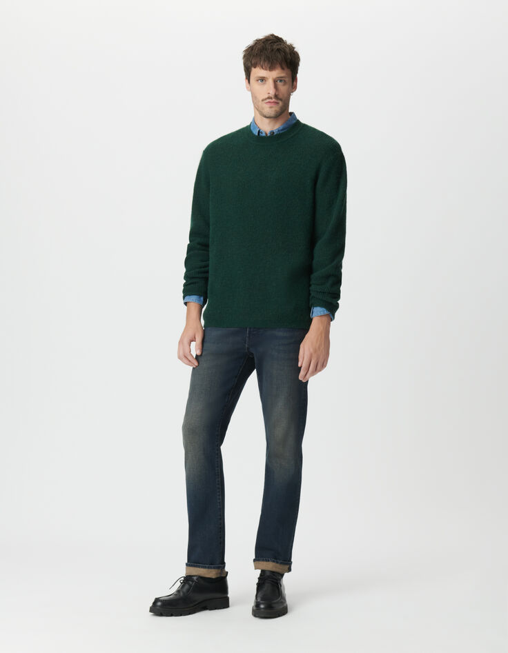 Pull hiver vert tricot mousseux Homme-3