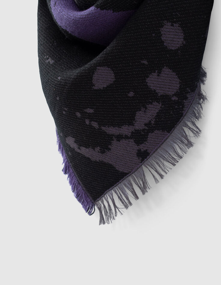 Schwarzer Doubleface-Damenjacquardschal im Rocker-Stil-5