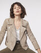 Women's beige goat suede jacket-1