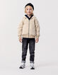 Reversible khaki and beige jacket for boy-3