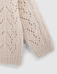 Strickjacke, Beige, Reißverschluss, Strick, Baby Mädchen-4