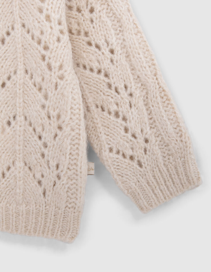 Strickjacke, Beige, Reißverschluss, Strick, Baby Mädchen-4