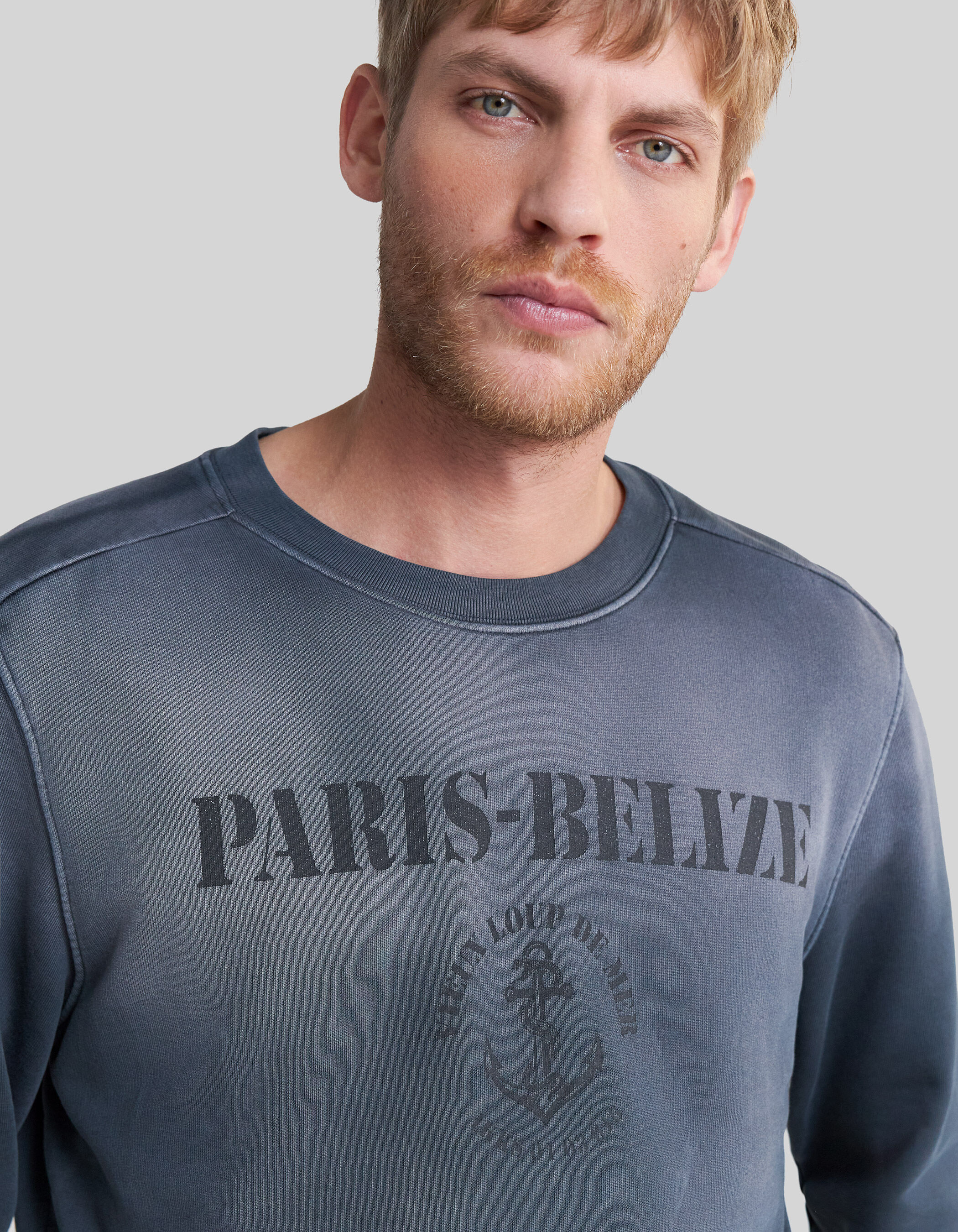 Sweat ardoise coton bio message Homme