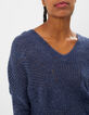 I.Code navy blue mohair mix cape-sweater-4