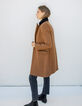 Manteau city acajou en majorité laine double col femme-6