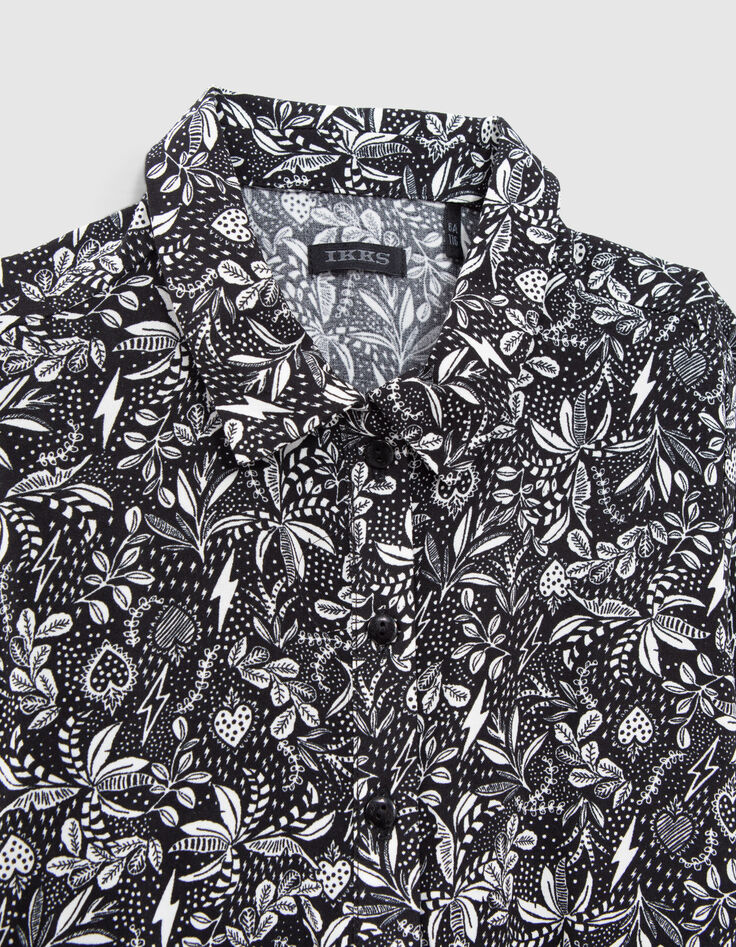 Schwarzes Mädchenkleid, LENZING™ ECOVERO™, Dschungel-Print-2