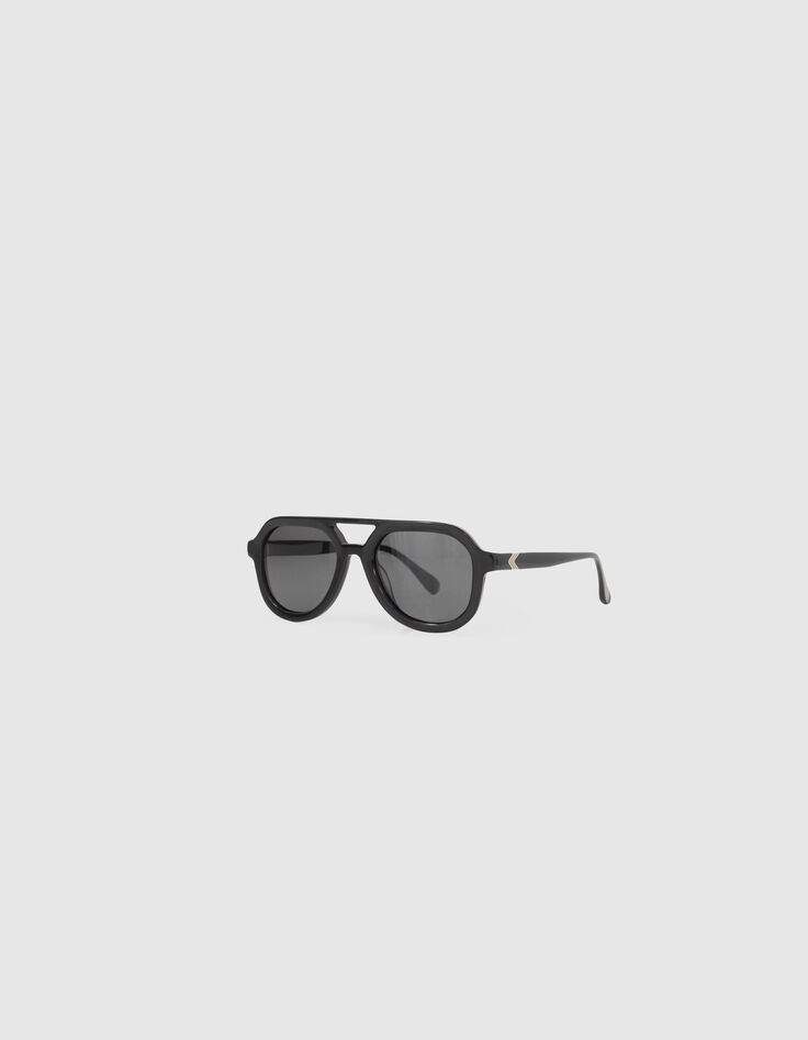 Lunettes solaires noires style pilote Femme-7