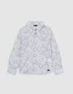 Chemise blanc imprimé minimaliste floral garçon-2