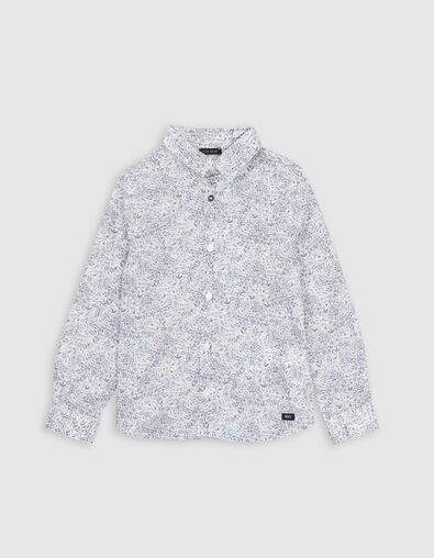 Chemise blanc imprimé minimaliste floral garçon - IKKS