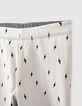 Leggings réversible gris et écru imprimé éclairs fille-8