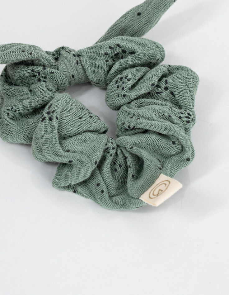 Groene scrunchie in biokatoengaas GABRIELLE PARIS-2