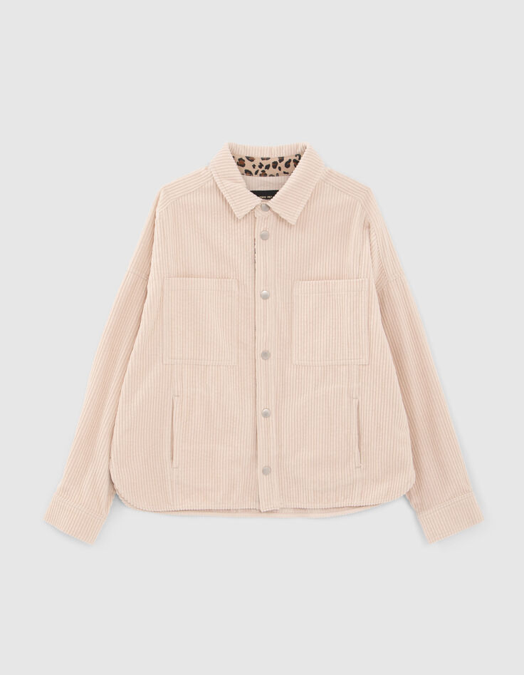 Beige jasje ribfluweel meisjes-1