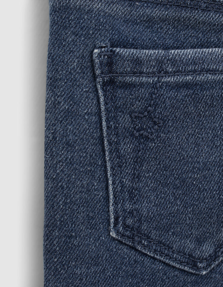 Blaue Flare-M&auml;dchenjeans mit Halstuchg&uuml;rtel-6