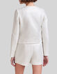 Veste maille coton bio façon tweed enduit silver Femme-3
