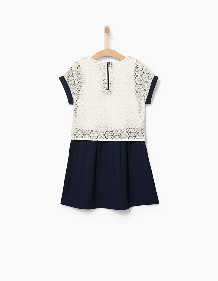 Robe 2 en 1 navy avec top cropped fille-2