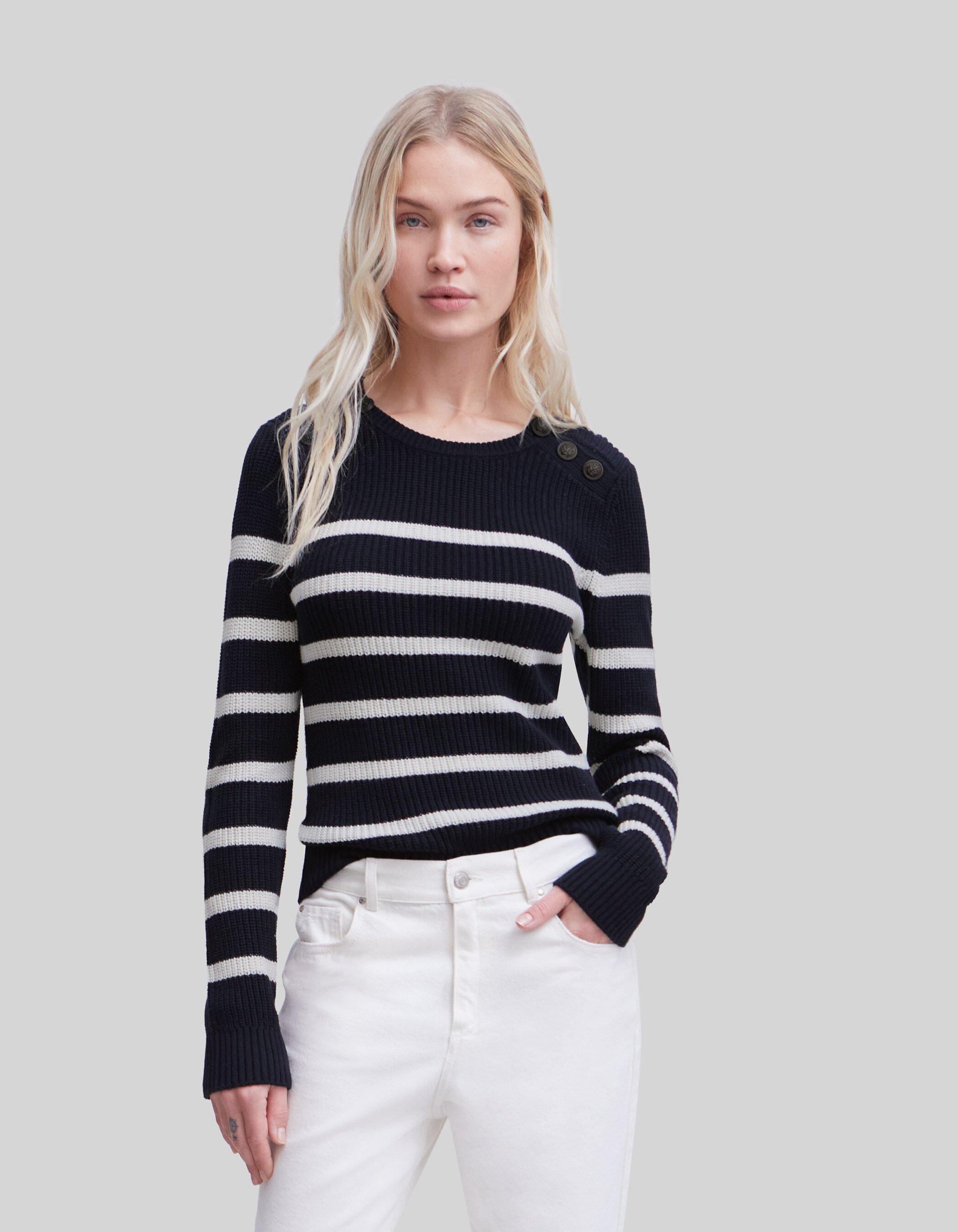 Pull mariniere sales femme boutons