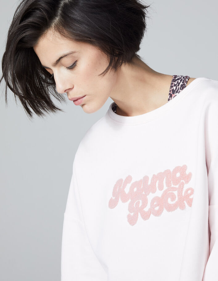 Roze sweater YUJ & IKKS in biokatoen Karma Rock dames - IKKS