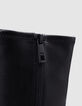 Women's black socks boots with thin heel-5