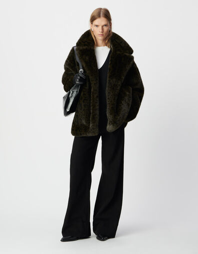 Abrigo oversize caqui leopardo mujer - IKKS