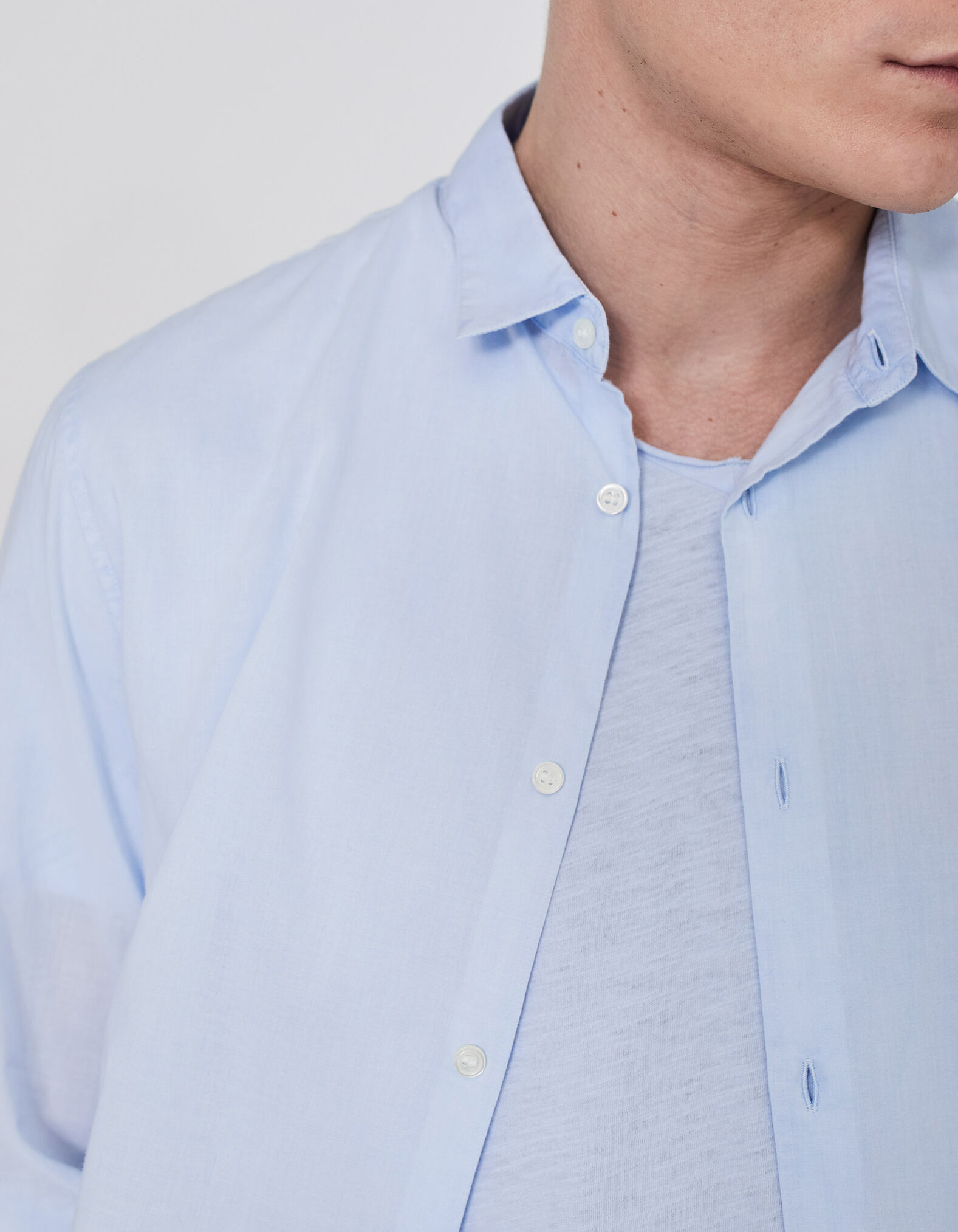 Chemise homme slim fit bleu 2025 ciel