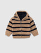 Veste réversible beige rayé navy bébé garçon  -2