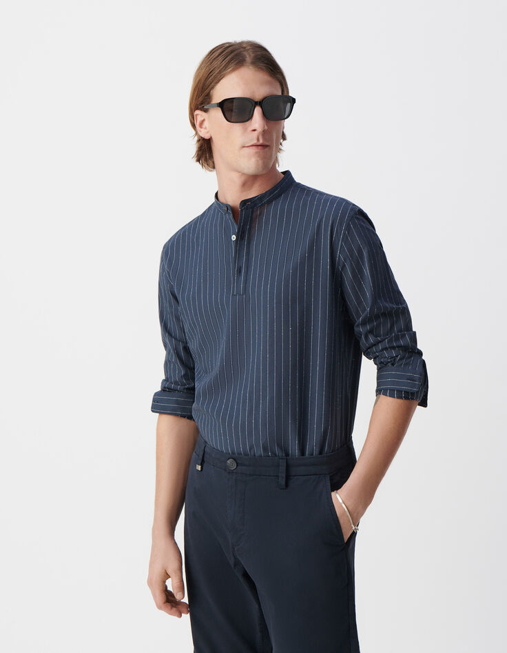 Tunique REGULAR encre motif rayures Homme-1