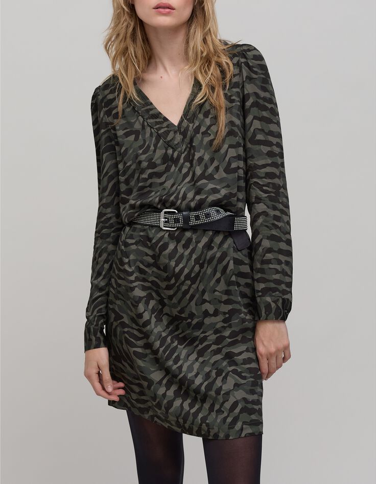 Robe kaki imprim&eacute; camouflage Femme-2