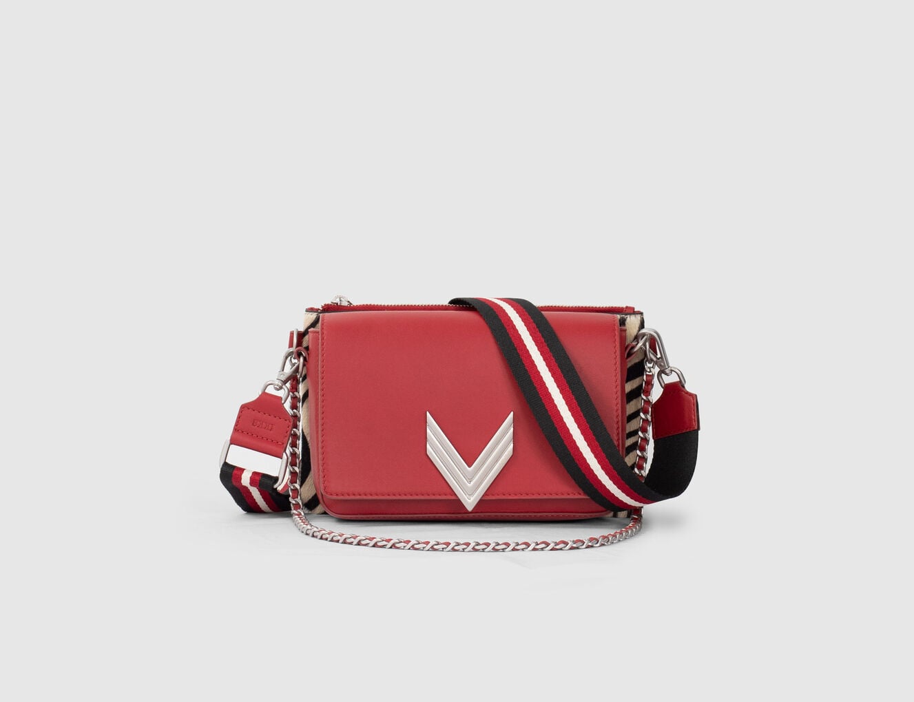 Le 111 Scarlett cuir d'agneau rouge et cuir de vachette pony z&egrave;bre femme - IKKS-1