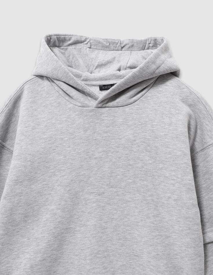 Boys&rsquo; grey hoodie with XL image on back-7