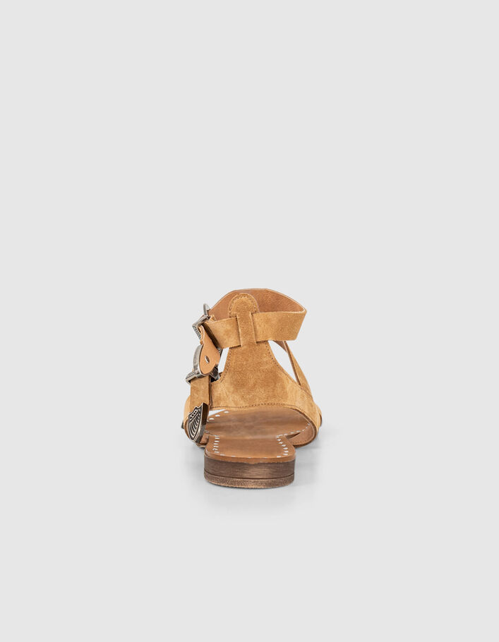 Sac en cuir suédé à franges avec détails de rivets - Femme | MANGO