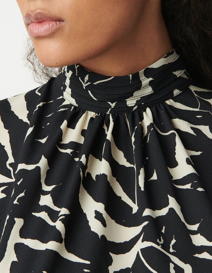 Jurk met zwarte zebrabloemenprint Dames-4