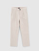 Boys’ beige striped occasionwear suit trousers-1