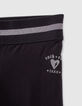Zwarte legging tailleband zilveren strepen meisjes-3